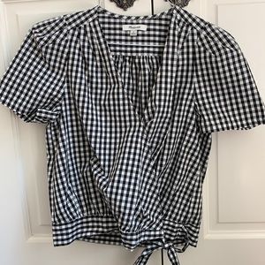 Madewell Checked Cropped Tie Top